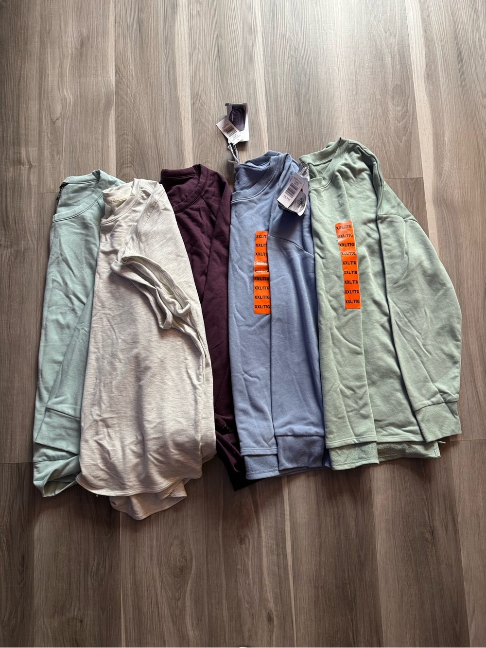 Women’s  Long-Sleeve Crewneck Sweaters- Sage, Light Blue, Cream, Plum, Blue